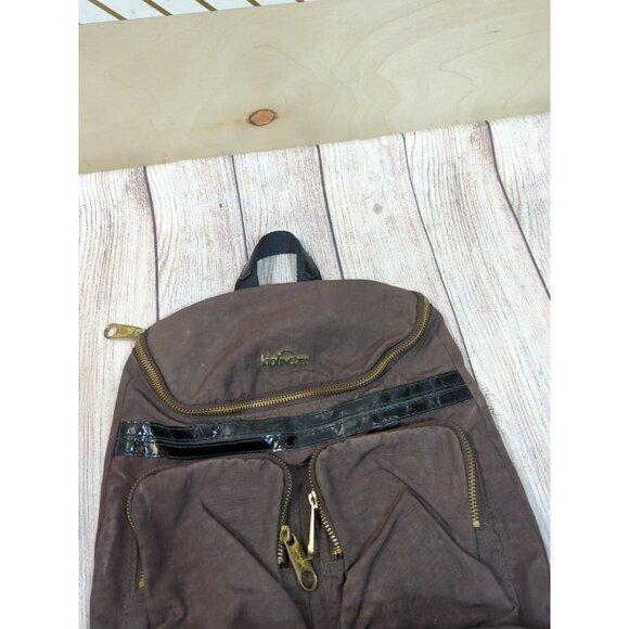 Kipling Women's  Small Brown Backpack Durable Shoulder Straps Top Handle - Picture 2 of 14